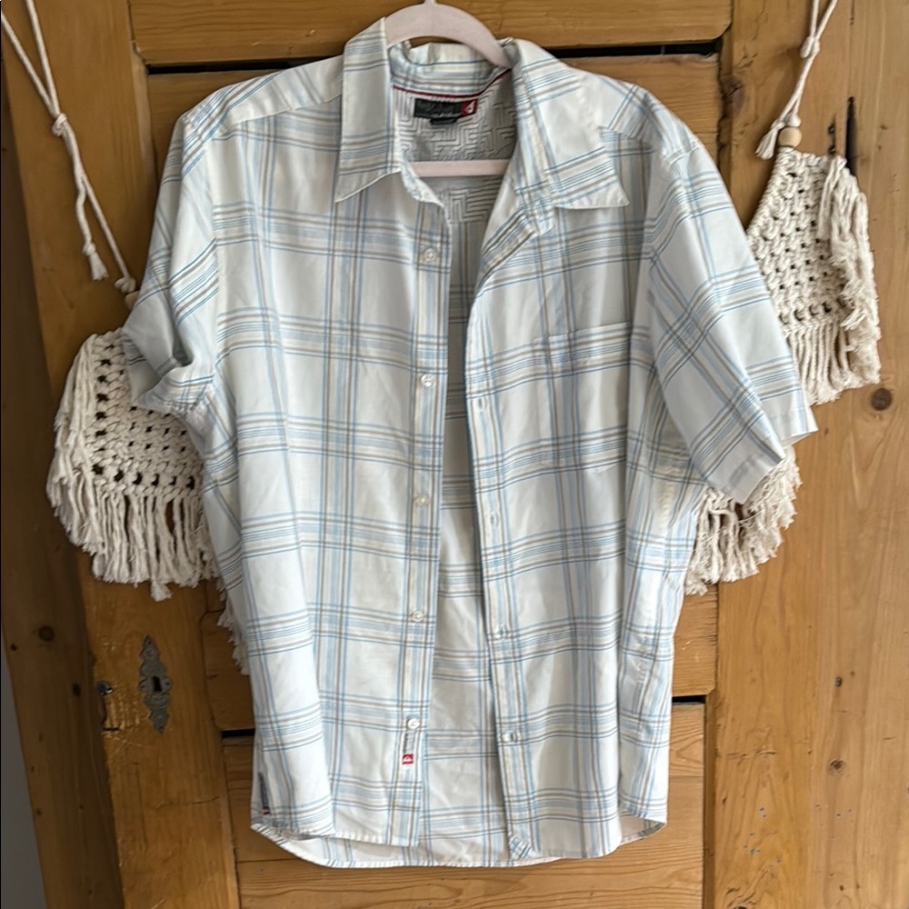 Quiksilver Blue and Red Plaid Shirt